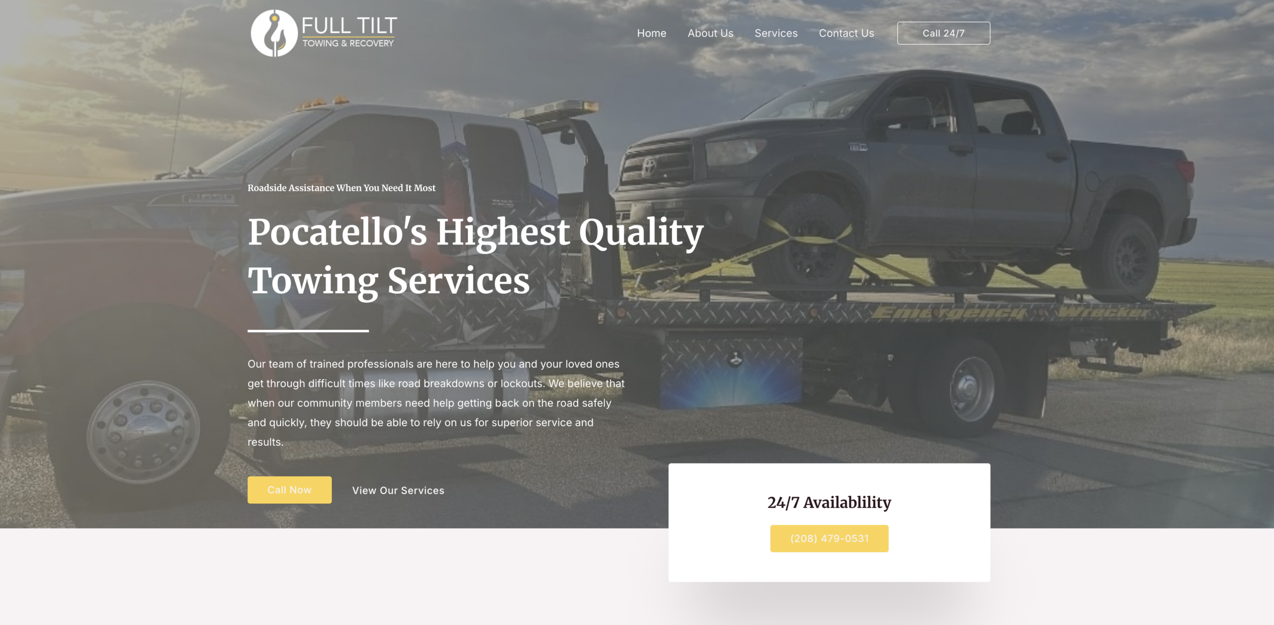 Full Tilt Towing website